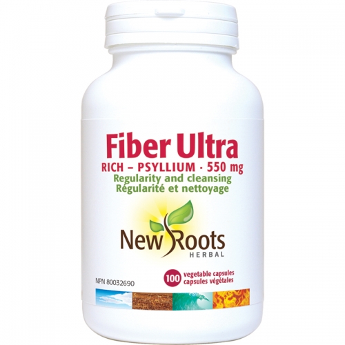 Fiber Ultra Rich - Psyllium capsules 550mg - New Roots Herbal 