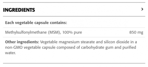 MSM Methylsulfonylmethane · 100% Pure · 850 mg - New Roots Herbal 