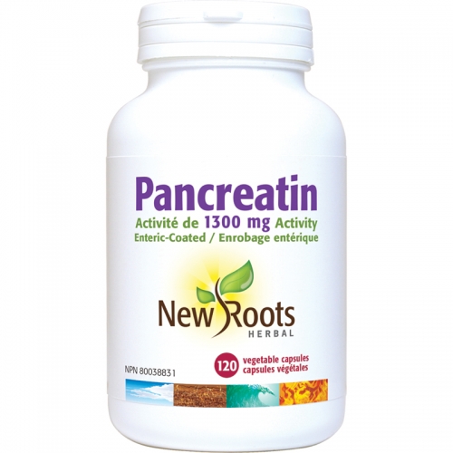 Pancreatin Equivalent to 1,300 mg Activity - New Roots Herbal 