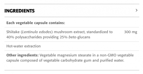 Shiitake · 40% Polysaccharides · 300 mg - New Roots Herbal 