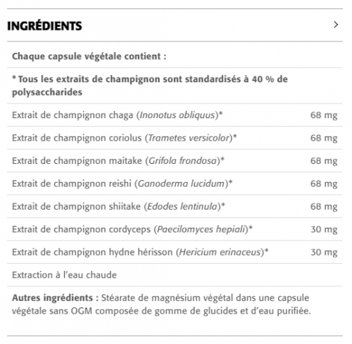 Résilience Mélange de champignons · 40 % de polysaccharides · 400 mg par capsule - New Roots Herbal 