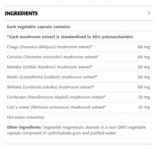 Resilience Mushroom Extract Blend · 40% Polysaccharides · 400 mg per capsules - New Roots Herbal 