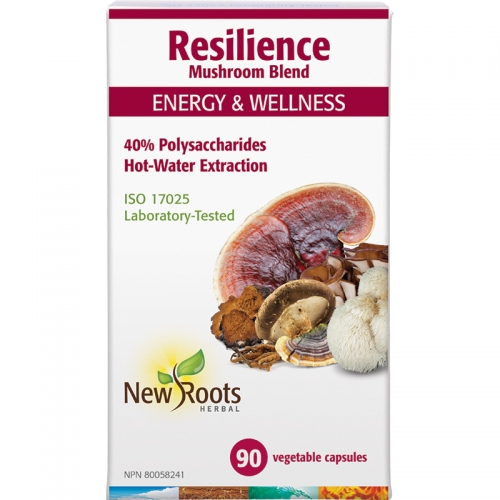 Resilience Mushroom Extract Blend · 40% Polysaccharides · 400 mg per capsules - New Roots Herbal 