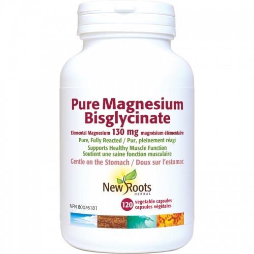 Pure Magnesium Bisglycinate 130 mg - New Roots Herbal 