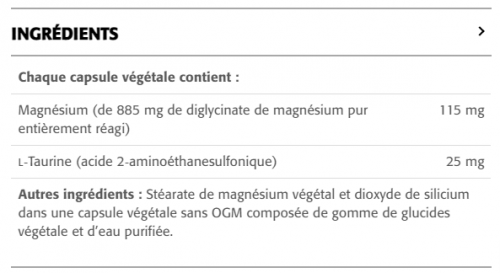 Diglycinate de Magnésium Pur 115 mg + Taurine