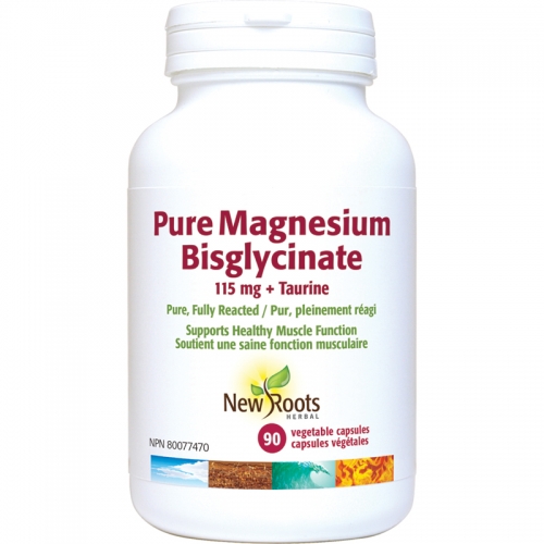 Pure Magnesium Bisglycinate 115 mg + Taurine - New Roots Herbal 