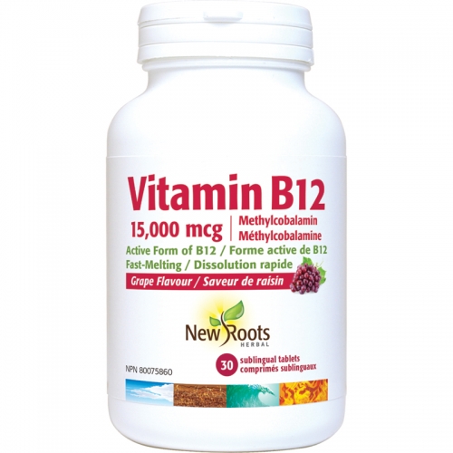 Vitamin B12 Methylcobalamin 15 mg Sublingual Tablet - New Roots Herbal 