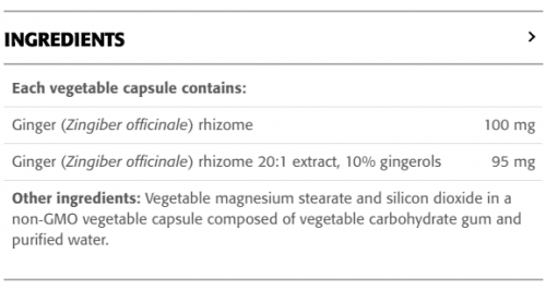 Ginger 195 mg  10% Gingerols - New Roots Herbal 