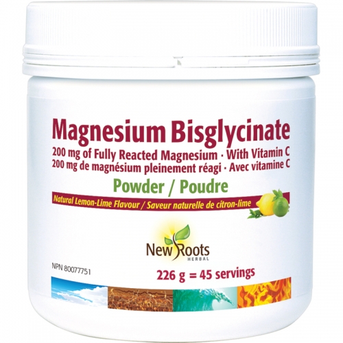 Magnesium Bisglycinate 200 mg of Fully Reacted Magnesium · With Vitamin C - New Roots Herbal 