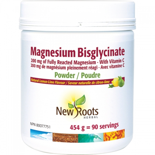 Diglycinate de Magnésium 200 mg de magnésium pleinement réagi · Avec vitamine C - New Roots Herbal 