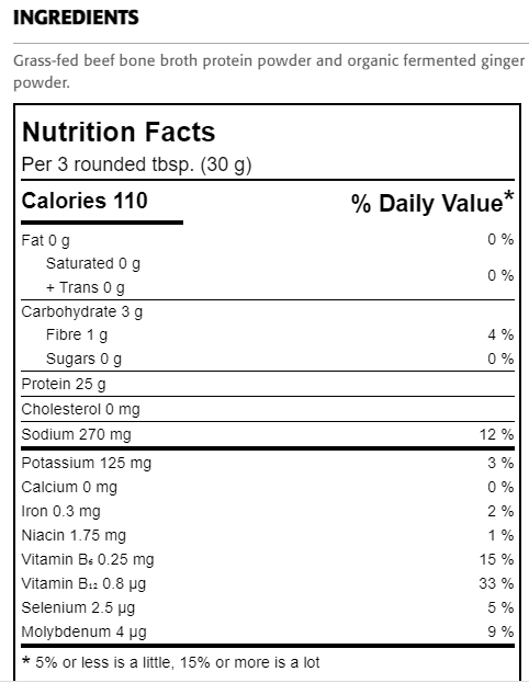 Beef Bone Broth Protein + Organic Fermented Ginger - New Roots Herbal 