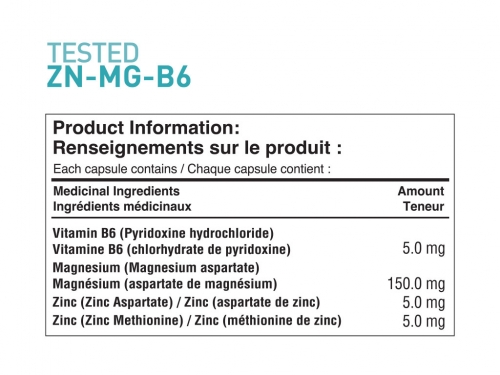 Tested Tested Nutrition ZMA - ZN-MG-B6